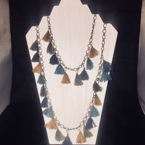 Two-tiered tassel necklace!